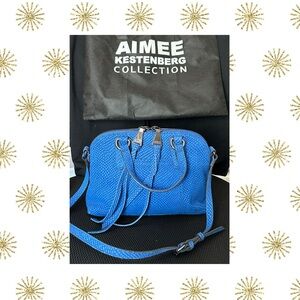 💠Aimee Kestenberg Blue Textured Suede Crossbody Bag